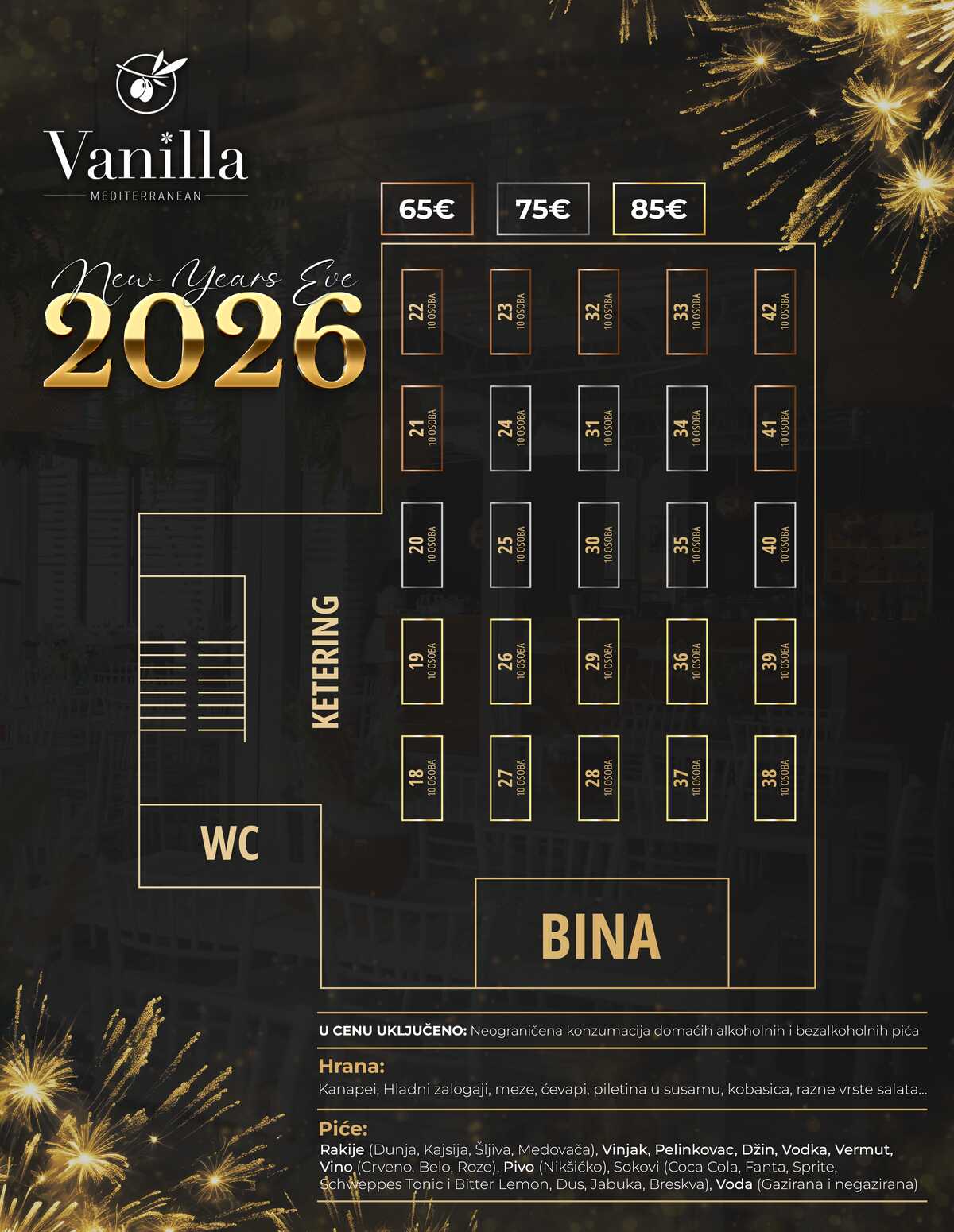 Klub Vanilla Nova godina mapa Prvi Sprat