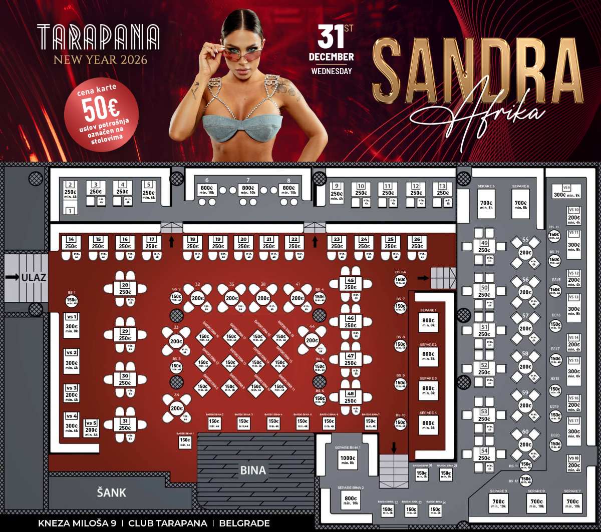 Tarapana Nova godina mapa